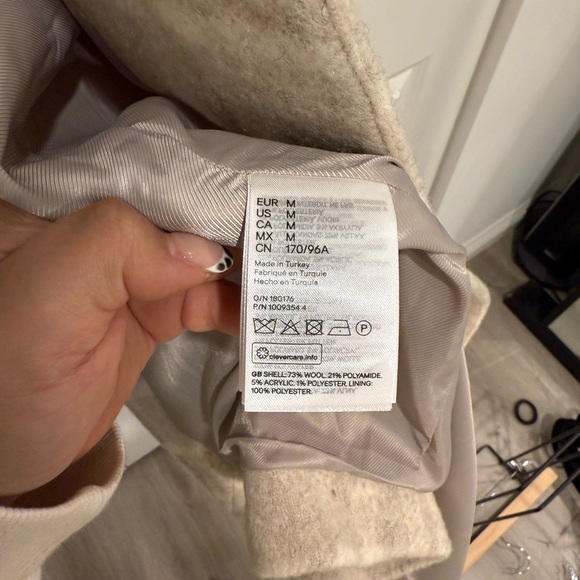 H&M Wool Blend Plaid Long Coat - Picture 3 of 5